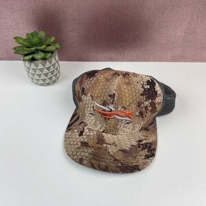 Sitka Gear Brown Tan Snake Animal Print Trucker Hat Men One Size Outdoor Casual